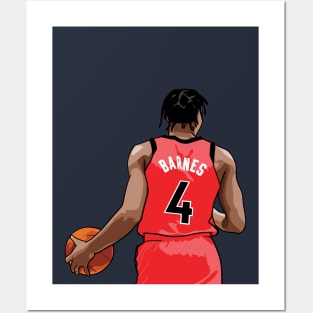 Scottie Barnes Vector Back Red Posters and Art